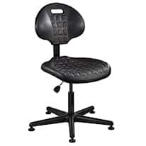 Bevco 7000-BLK Desk Height Polyurethane Chair, Black,  Nylon Base, Non-Tilt