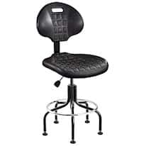 Bevco 7600-BLK Everlast Tall Height Chair, Black Polyurethane, Tubular Steel Base, Non-Tilt