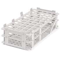 BrandTech 4340000 Test Tube Rack, Polypropylene, White, 84 Tubes up to 13 mm dia.; 5/PK