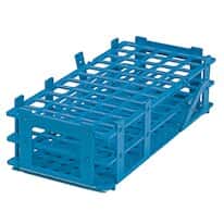 BrandTech 4340001 Test Tube Rack, Polypropylene, Blue, 84 Tubes up to 13 mm dia.; 5/PK