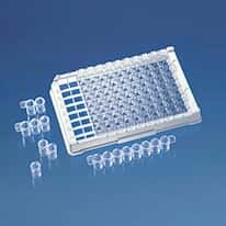 BrandTech BRANDplates® pureGrade™  Non-Treated, Non-Sterile, Divisible Strip Plate, Clear with Grid, 96-Well, 360 µL, Standard F-Bottom; 100/PK