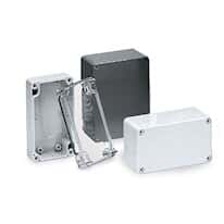 Bud Industries PN-1320 Enclosure with light gray polycarbonate body and cover; 2.28" x 2.56" x 1.38"
