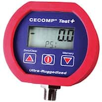 Cecomp Test + Battery-Powered Digital Vacuum/Pressure Gauge, -29.92 inHg to 15.00 psig
