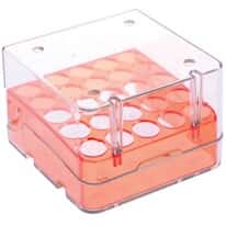Cole-Parmer Magne-Box™ Magnetic Polycarbonate Cryo-Boxes, 25-Place, Orange, 3 x 3 x 2 1/16"; 8/PK