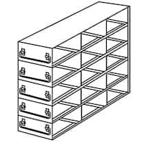 Cole-Parmer Upright Freezer Drawer Rack for Standard 2" Boxes, 3 x 6 Array