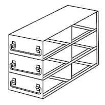 Cole-Parmer Upright Freezer Drawer Rack for Standard 2" Boxes, 2 x 3 Array
