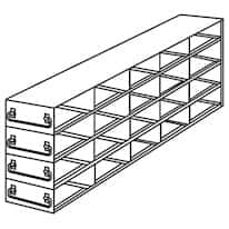 Cole-Parmer Upright Freezer Drawer Rack for Standard 2" Boxes, 2 x 2 Array