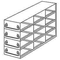 Cole-Parmer Upright Freezer Drawer Rack for Standard 3" Boxes, 3 x 4 Array