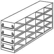Cole-Parmer Upright Freezer Drawer Rack for Standard 3" Boxes, 4 x 4 Array