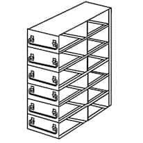 Cole-Parmer Upright Freezer Drawer Rack for Standard 2" Boxes, 2 x 6 Array