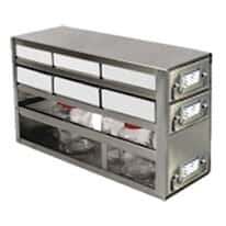 Cole-Parmer Upright Freezer Drawer Rack, 2 Drawers for 6 Boxes & 1 Drawer for Bottles