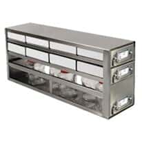 Cole-Parmer Upright Freezer Drawer Rack, 2 Drawers for 8 Boxes & 1 Drawer for Bottles