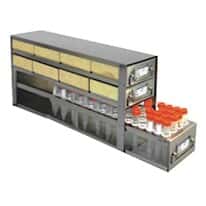 Cole-Parmer Upright Freezer Drawer Rack, 2 Drawers for 8 Boxes & 1 for (80) 15 mL Tubes