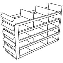 Cole-Parmer Upright Freezer Sliding Tray Eco-Rack for Standard 2" Boxes, 3 x 5 Array