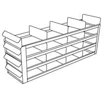 Cole-Parmer Upright Freezer Sliding Tray Eco-Rack for Standard 2" Boxes, 4 x 4 Array