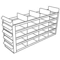 Cole-Parmer Upright Freezer Sliding Tray Eco-Rack for Standard 2" Boxes, 4 x 5 Array