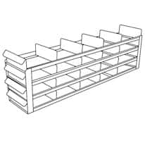 Cole-Parmer Upright Freezer Sliding Tray Eco-Rack for Standard 2" Boxes, 5 x 4 Array
