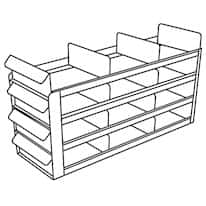 Cole-Parmer Upright Freezer Sliding Tray Eco-Racks for Standard 3" Boxes, 3 x 3 Array