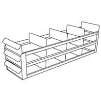 Cole-Parmer Upright Freezer Sliding Tray Eco-Racks for Standard 3" Boxes, 4 x 3 Array