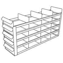 Cole-Parmer Upright Freezer Sliding Tray Eco-Racks for Standard 3" Boxes, 4 x 5 Array