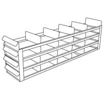 Cole-Parmer Upright Freezer Sliding Tray Eco-Racks for Standard 3" Boxes, 5 x 4 Array