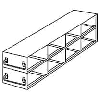 Cole-Parmer Upright Freezer Drawer Rack for Standard 3.75" High Boxes, 4 x 2 Array