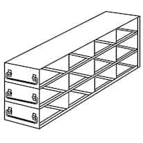 Cole-Parmer Upright Freezer Drawer Rack for Standard 3.75" High Boxes, 4 x 3 Array