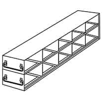 Cole-Parmer Upright Freezer Drawer Rack for Standard 3.75" High Boxes, 5 x 2 Array