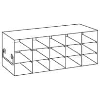 Cole-Parmer Upright Freezer Drawer Rack for Standard 3.75" High Boxes, 5 x 3 Array