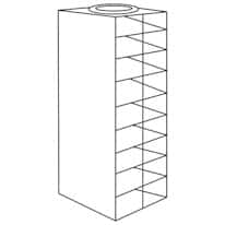 Cole-Parmer Vertical/Chest Freezer Rack for Microtube Boxes with 3 7/16 " Max Height, 9 box capacity