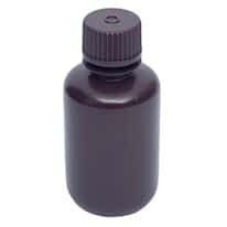 Cole-Parmer Amber Narrow-Mouth Plastic Bottle, HDPE, 60mL (2oz); 12/PK