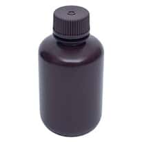 Cole-Parmer Amber Narrow-Mouth Plastic Bottle, HDPE, 125mL (4oz); 12/PK
