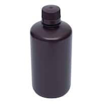 Cole-Parmer Amber Narrow-Mouth Plastic Bottle, HDPE, 1000mL (32oz); 6/PK