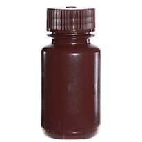 Cole-Parmer Economy Amber Wide-Mouth Plastic Bottle, HDPE, 60mL (2oz); 72/PK