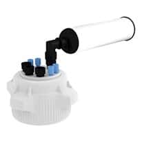 Cole-Parmer Waste System Cap w/ Exhaust Filter, 4 x 1/8" and 3 x 1/4" OD tubing