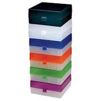 Cole-Parmer 100-Place PP Microtube Storage Box, Green; Pack of 5