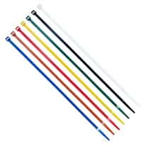 Cole-Parmer 40 Pound Nylon Cable Zip Ties, 8.0" L, White, Black, Green, Yellow, Red, Orange, Blue; 700/CS