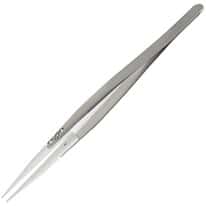 Cole-Parmer Stainless Steel Tweezers with Ceramic Flat Duckbill Tips, 14 cm