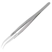 Cole-Parmer Stainless Steel Tweezer with Ceramic Fine Curved Tips, 13.5 cm