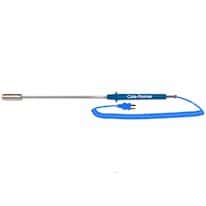 Cole-Parmer Type-T, Straight Surface Probe, 10" L, Mini-Connector, Exposed, 5ft Coil Cord