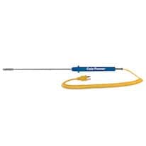 Cole-Parmer Type-K, Air / Gas Probe, 8.5" L, Mini-Connector, .156" Dia, Exposed, 5ft Coil