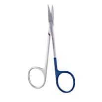 Cole-Parmer Iris Fine Tip Scissors, Premium Grade, Curved, 4.5"