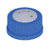 Cole-Parmer VapLock™ Solvent Delivery Cap, three 1/4"-28 ports, GL45; 1/ea