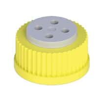 Cole-Parmer VapLock™ Solvent Delivery Cap with FFKM Air Inlet Valve, Four 1/4-28 ports, GL45; 1/EA