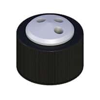 Cole-Parmer VapLock™ Solvent Delivery Cap, three 1/4"-28 ports, GL38; 1/ea