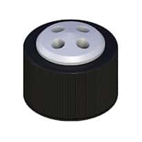 Cole-Parmer VapLock™ Solvent Delivery Cap, four 1/4"-28 ports, GL38; 1/ea