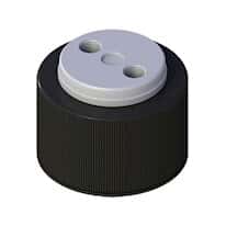 Cole-Parmer VapLock™ Solvent Delivery Cap with FFKM Air Inlet Valve, Two 1/4-28 ports, GL38; 1/EA