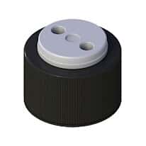 Cole-Parmer VapLock™ Solvent Delivery Cap with Viton Air Inlet Valve, Two 1/4-28 ports, GL38; 1/EA