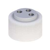 Cole-Parmer VapLock™ Solvent Delivery Cap with 304 SS Port Thread Inserts, three 1/4"-28, 38-430; 1/ea