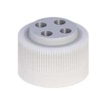 Cole-Parmer VapLock™ Solvent Delivery Cap with 304 SS Port Thread Inserts, four 1/4"-28, 38-430; 1/ea